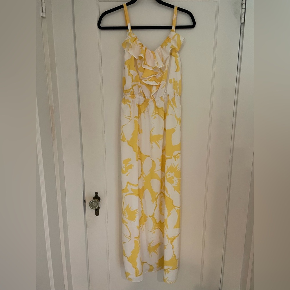 Loft floral maxi dress with slit